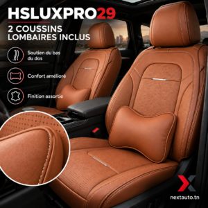 Housse siège auto cuir HSLUXPRO29 Cognac | Next Auto